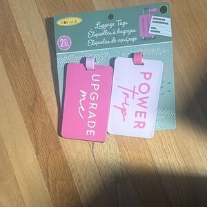 Voyage Pink and White Luggage Tags Set